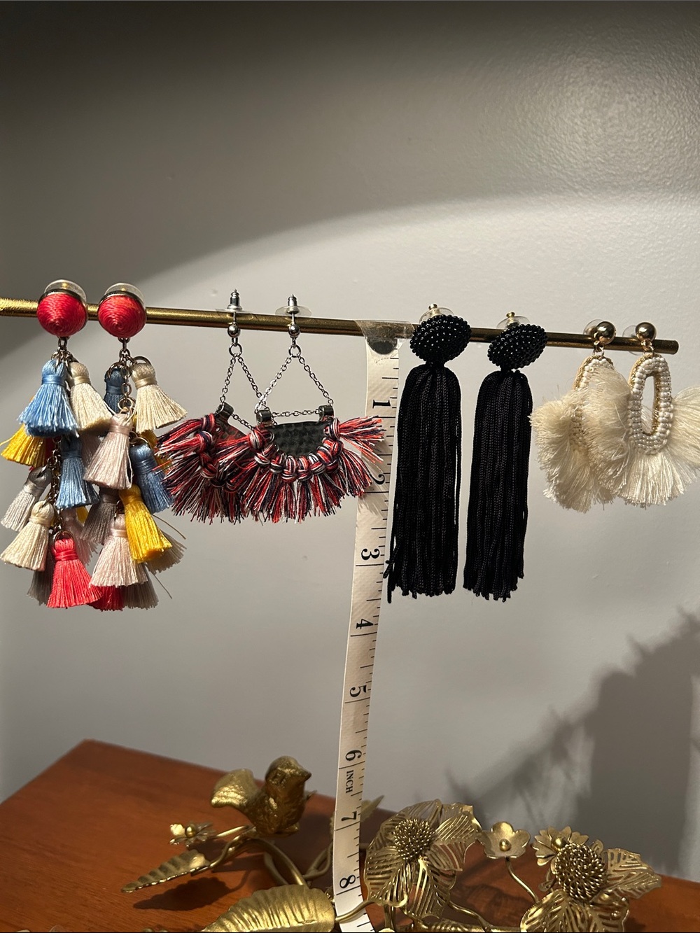 Handmade Tassel Earrings - Multicolor and Black (4 sets)